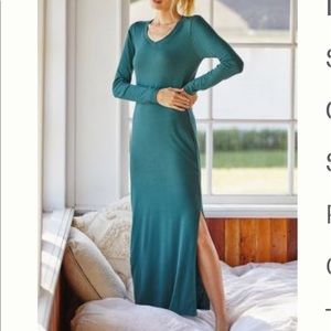 *CLOSET CLOSING* Anthropologie Bordeaux Hunter Green maxi dress